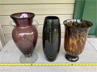 3 vases approximately 12 to 15” tall