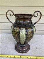 13” tall metal vase