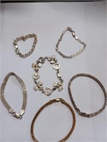 Lot of 6 Marked 925 Bracelets- 44.4g