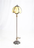 Vintage Slag Glass Floor Lamp