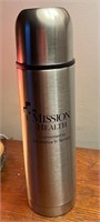 NOS Mission Health Stainless Steel Thermos w/Case