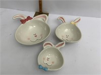 Set of three bunny bowls