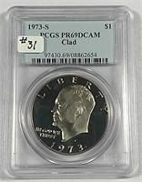 1973-S  Eisenhower Dollar  PCGS PR-69 DCAM