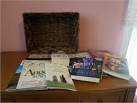 NICE BASKET AND MISCELLANOUS BOOKS
