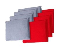 Red and Gray Cornhole Bags; Set of 8