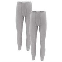 2pk Sz L FOTL Heather Grey Men's Thermal Pants A7