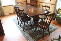 Farmhouse Style Wooden Dining Table & 6 Chairs