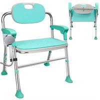 Folding Shower Chair with Arms and Back 400 LB