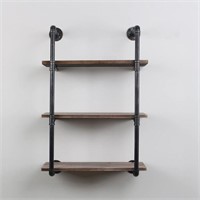 Industrial Pipe 3 Tier Shelving, Wall Mounted