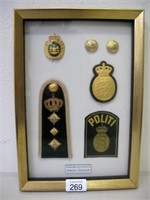 Denmark Police panel cap badges buttons