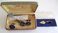 Masonic cufflinks & tiebars boxed