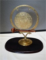 Vintage Brass Dinner Gong on stand