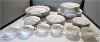 Bavarian China Dinnerware for 6 - Rose pattern
