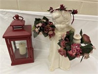 Hatfields Holler handcrafted angel, red lantern