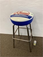 Vintage Rheem advertising plumbing shop stool