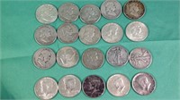 20 90% Silver half dollars