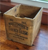 Dovetailed Whittemores advertising box