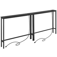 ELYKEN 2 Pack 5.9" Narrow Console Sofa Table with