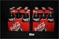 Two Six-Packs of 12oz Coca Cola in Glass Bottles
