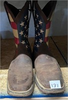 Men's Size 12 American Flag Boots, USED