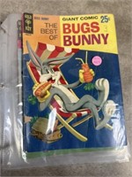 Vintage 1950s comic books including bugs bunny,