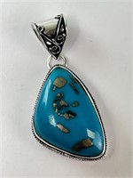 Xtra Large Alpaca Turquoise Pendant 16 Grams