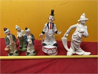 Five Clown Statues