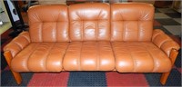 Vintage Ekornes Modern Teak & Leather Sofa