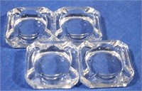 4 Cambridge glass crystal ashtrays