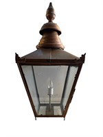 VTG Copper & Glass Hanging Lamp Shade