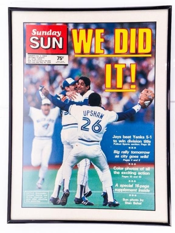 Toronto Sun October 6, 1985  FRONT PAGE "WE DID I