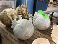 4PC DECOR ORBS / FISH / LIONS ETC