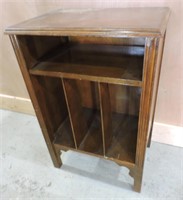 ANTIQUE SOLID WOOD RECORD CABINET PHONEGRAPH STAND