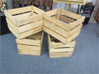 4 clean wooden crates