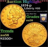 ***Auction Highlight*** 1874-p Gold Liberty Double