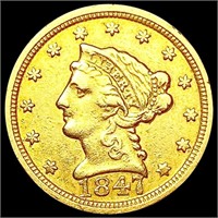 1847-O $2.50 Gold Quarter Eagle NEARLY