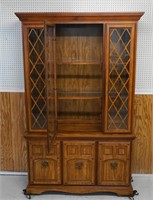 French Country Oak China Cabinet