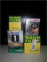 Mann Bosch & Mobil Oil Filters Lot of 4