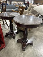 2 MARBLE TOP ACCENT TABLES
