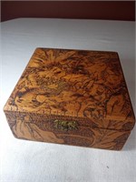 1908 Wood Treasure Box 7x7x3"