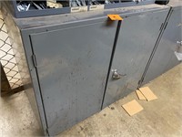 36" W Grey steel 2 door cabinet