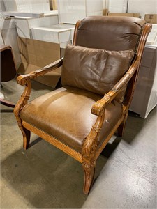 Brown leather arm chair