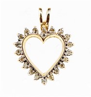 Jewelry 10kt Yellow Gold Diamond Heart Pendant