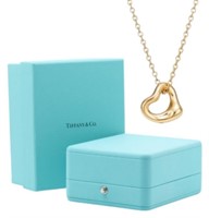 18kt Gold Tiffany & Co. Mini Open Heart Necklace
