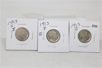 1913 Type II Buffalo nickels