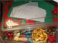 Two (2) Tubs Christmas Paper, Tissue, Bows, etc