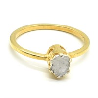 Gold plated Sil Rose Cut Diamond(0.25ct) Ring