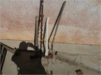 Auger Bit, Axe, Busted Hay Fork, Double Head Axe