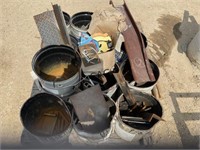 Pallet Lot of Assorted Metal in Buckets