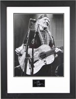 FRAMED WILLIE NELSON PICTURE WITH AUTOGRAPH